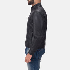 Lumor Black Leather Biker Jacket