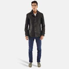 Ribel Black Leather Coat Jacket