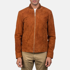 Takon Brown Suede Bomber Jacket