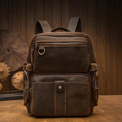 Explorer Brown Leather Backpack