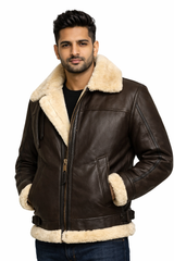 Classic B-3 Sheepskin Leather Bomber Jacket