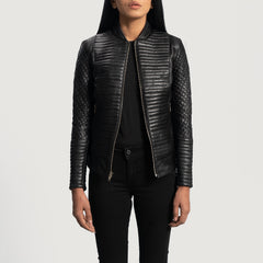 Siben Black Leather Biker Jacket