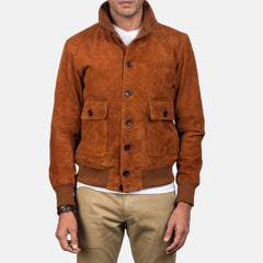 Mavor Brown Suede Bomber Jacket