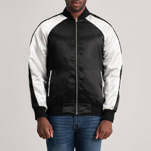 Minum Black Leather Varsity Jacket