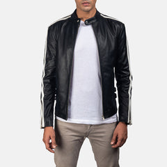 Mabum Black Leather Biker Jacket