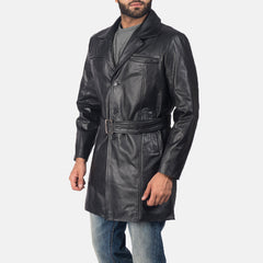 Nalor Black Leather Coat Jacket