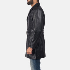 Nalor Black Leather Coat Jacket