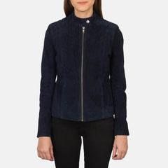 Ripel Blue Suede Biker Jacket