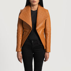 Tamas Brown Leather Blazer Jacket