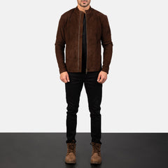 Zeren Mocha Suede Biker Jacket