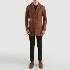 Subos Brown Leather Coat Jacket