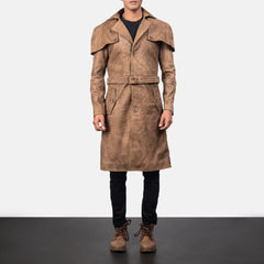 Deux Brown Leather Duster