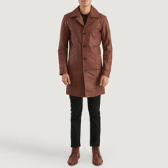 Keben Brown Leather Coat Jacket