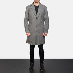 Wylen Grey Leather Coat Jacket
