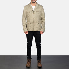 Xadas Beige Leather Jacket