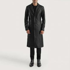 Kavas Black Leather Coat Jacket