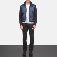Arlet Blue Leather Quilted Jacket