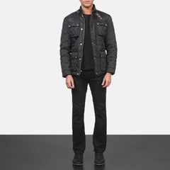 Vipix Black Leather Quilted Jacket