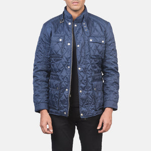 Vipix Blue Leather Quilted Jacket