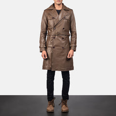 Nikin Brown Leather Coat Jacket
