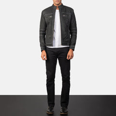 Virer Black Leather Jacket