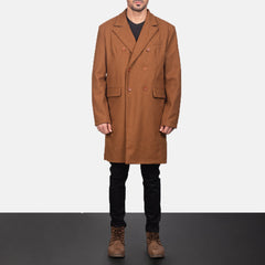 Wyden Khaki Leather Coat Jacket