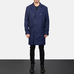 Wyden Blue Leather Coat Jacket