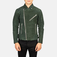 Konis Green Suede Biker Jacket