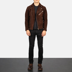 Konis Mocha Suede Biker Jacket