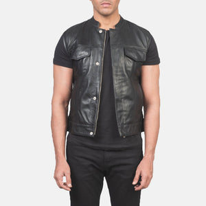 Ratas Black Leather Biker Jacket