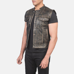 Ratas Distressed Brown Leather Biker Jacket