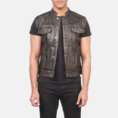 Ratas Distressed Brown Leather Biker Jacket