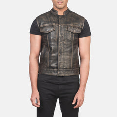 Ratas Distressed Brown Leather Biker Jacket