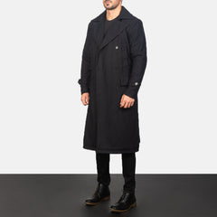 Rotor Black Leather Coat Jacket