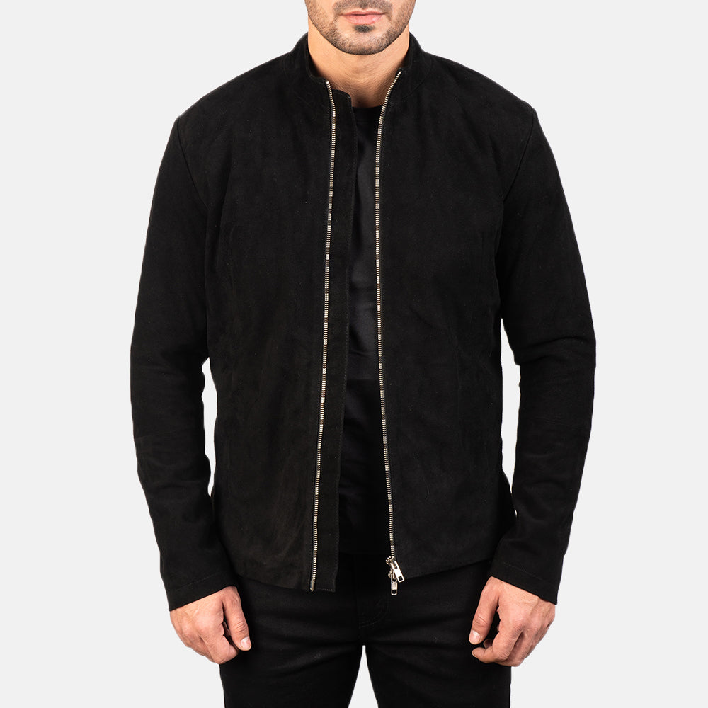 Zeren Black Suede Biker Jacket