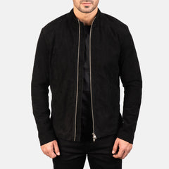 Zeren Black Suede Biker Jacket