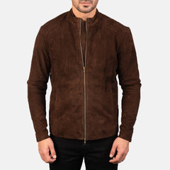 Zeren Mocha Suede Biker Jacket