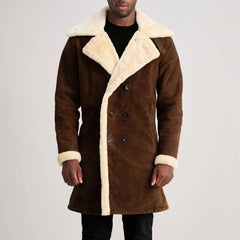 Wylus Brown Suede Leather Coat Jacket