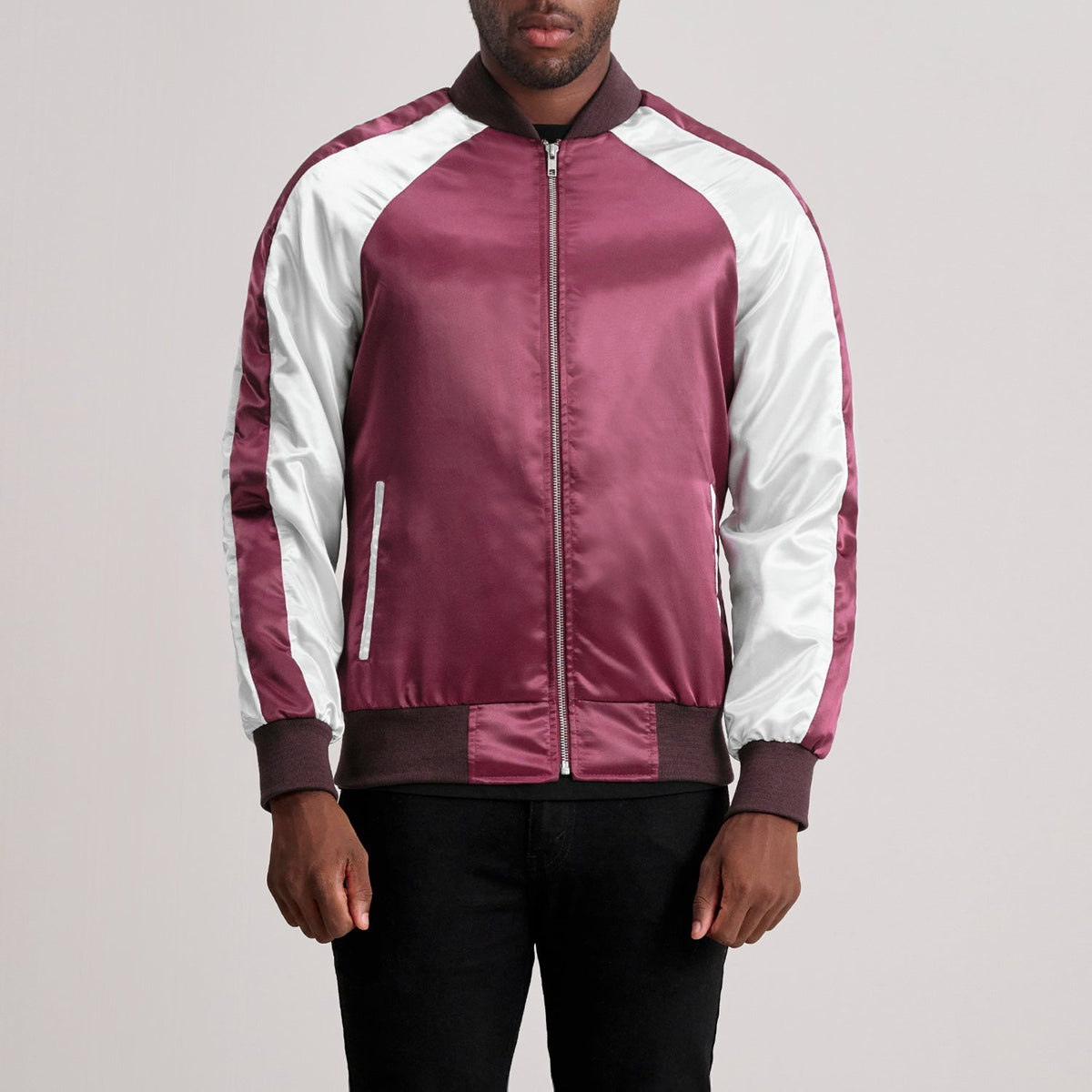 Minum Maroon Leather Varsity Jacket