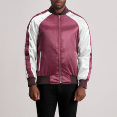 Minum Maroon Leather Varsity Jacket
