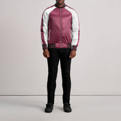 Minum Maroon Leather Varsity Jacket