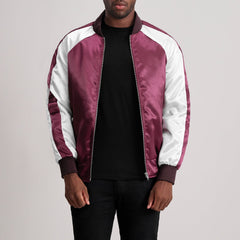 Minum Maroon Leather Varsity Jacket