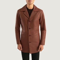 Subos Brown Leather Coat Jacket