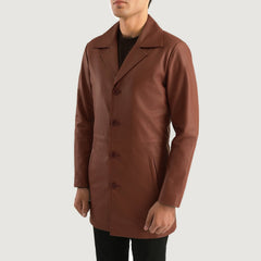 Subos Brown Leather Coat Jacket