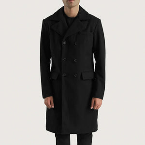Wyden Black Leather Coat Jacket