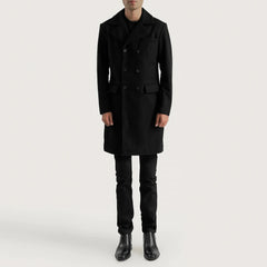 Wyden Black Leather Coat Jacket