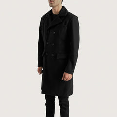 Wyden Black Leather Coat Jacket