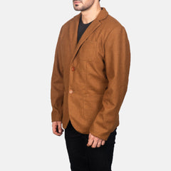Suros Khaki Leather Blazer Jacket