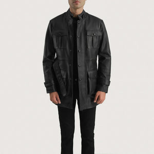 Pakar Black Leather Jacket