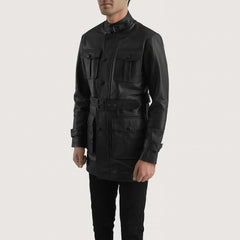 Pakar Black Leather Jacket